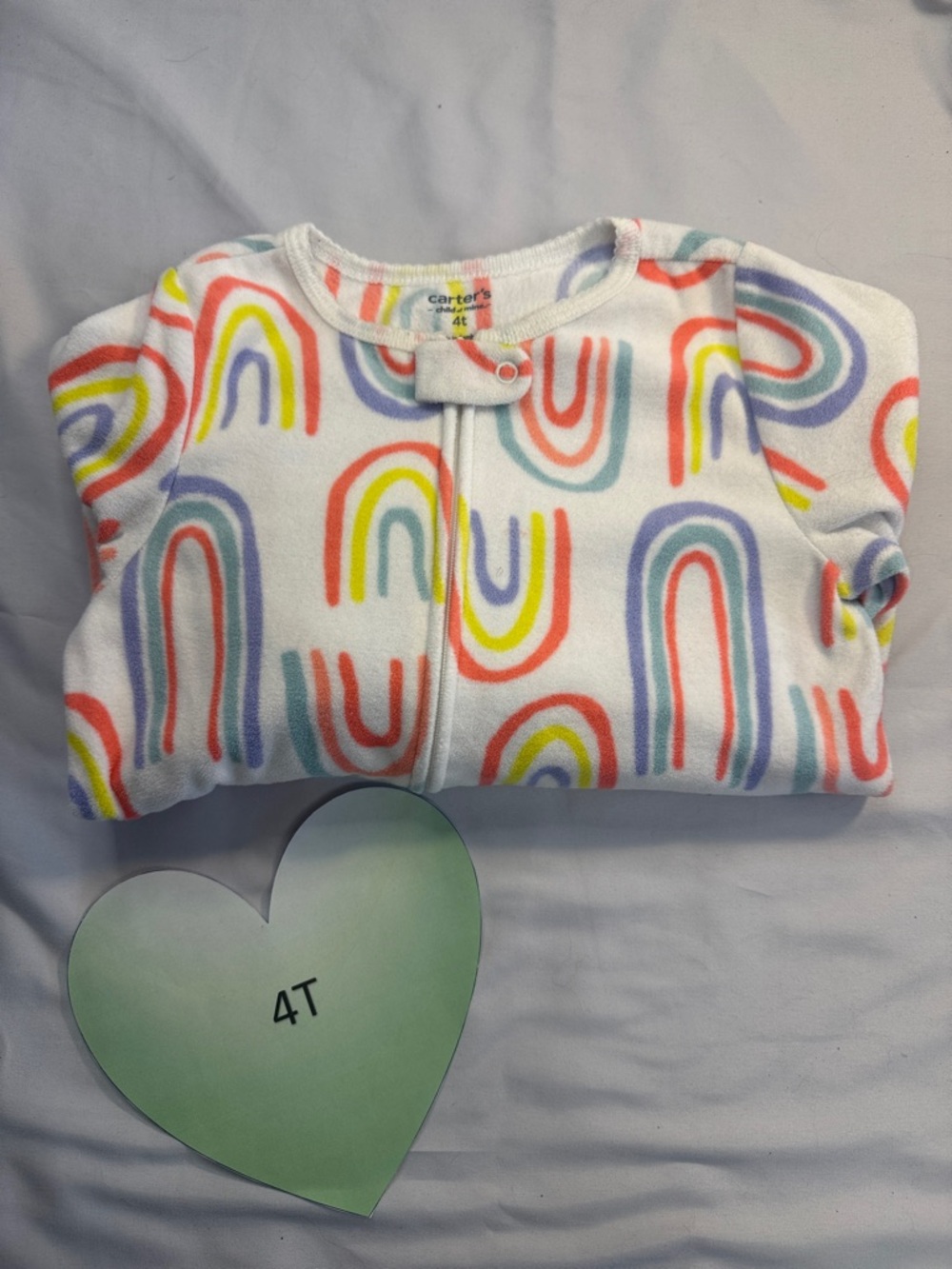 Carter's - 4T - Multicolour Rainbow pattern Fleece Onesie Sleeper